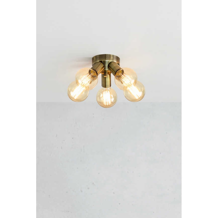 Markslöjd 108553 - Taklampa MAZZO 5xE27/40W/230V mässing