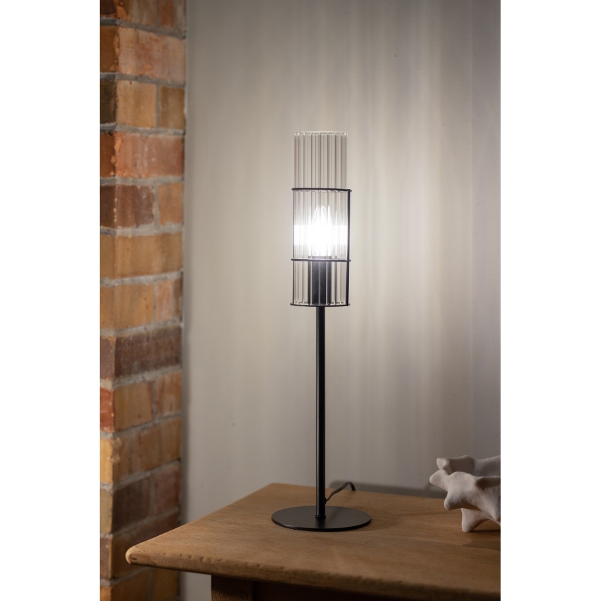 Markslöjd 108555 - Bordslampa TUBO 1xE14/40W/230V 50 cm svart/clear