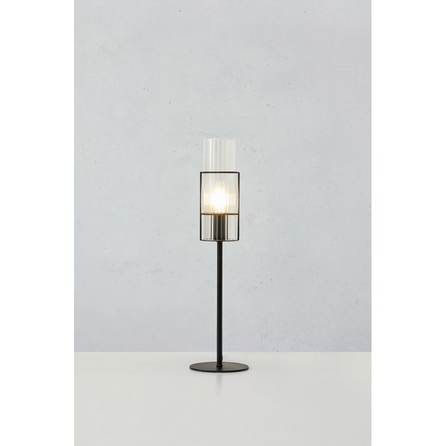 Markslöjd 108555 - Bordslampa TUBO 1xE14/40W/230V 50 cm svart/clear
