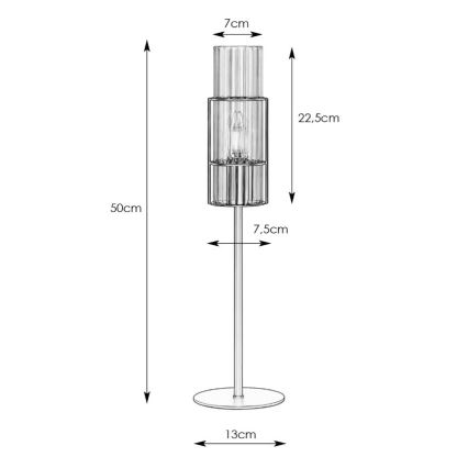 Markslöjd 108555 - Bordslampa TUBO 1xE14/40W/230V 50 cm svart/clear