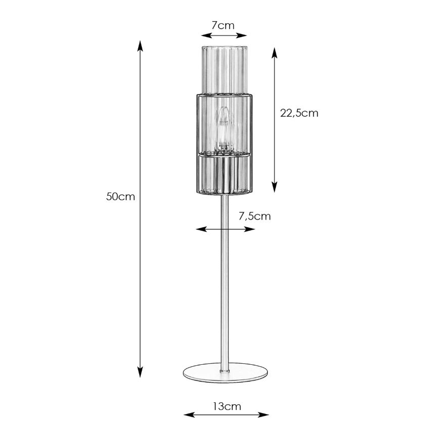 Markslöjd 108555 - Bordslampa TUBO 1xE14/40W/230V 50 cm svart/clear