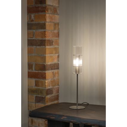 Markslöjd 108557 - Bordslampa TUBO 1xE14/40W/230V 50 cm skinande krom/clear
