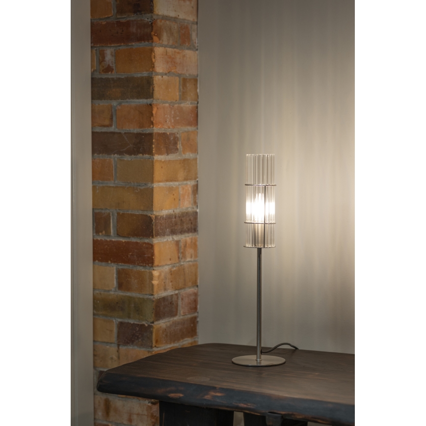 Markslöjd 108557 - Bordslampa TUBO 1xE14/40W/230V 50 cm skinande krom/clear