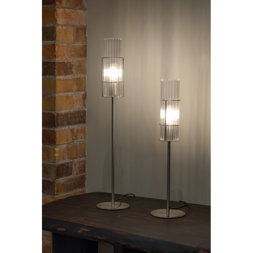 Markslöjd 108557 - Bordslampa TUBO 1xE14/40W/230V 50 cm skinande krom/clear