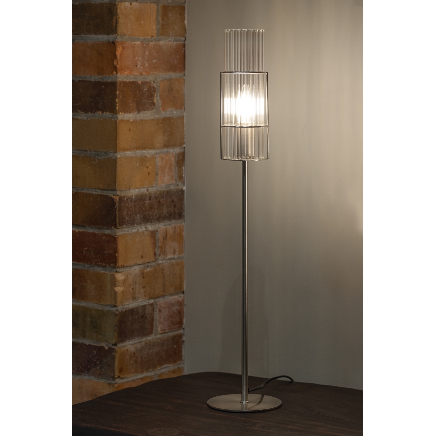 Markslöjd 108558 - Bordslampa TUBO 1xE14/40W/230V 65 cm skinande krom/clear
