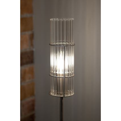 Markslöjd 108558 - Bordslampa TUBO 1xE14/40W/230V 65 cm skinande krom/clear