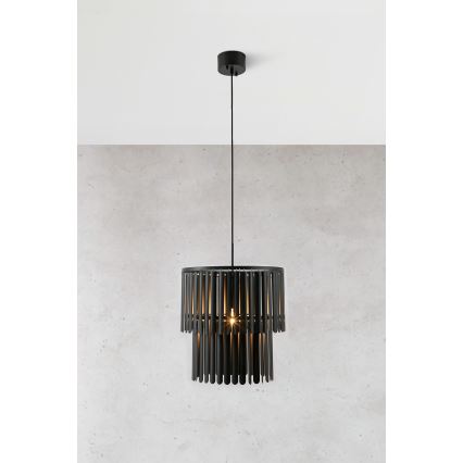 Markslöjd 108581 - Ljuskrona med textilsladd VIENTO 1xE27/40W/230V svart