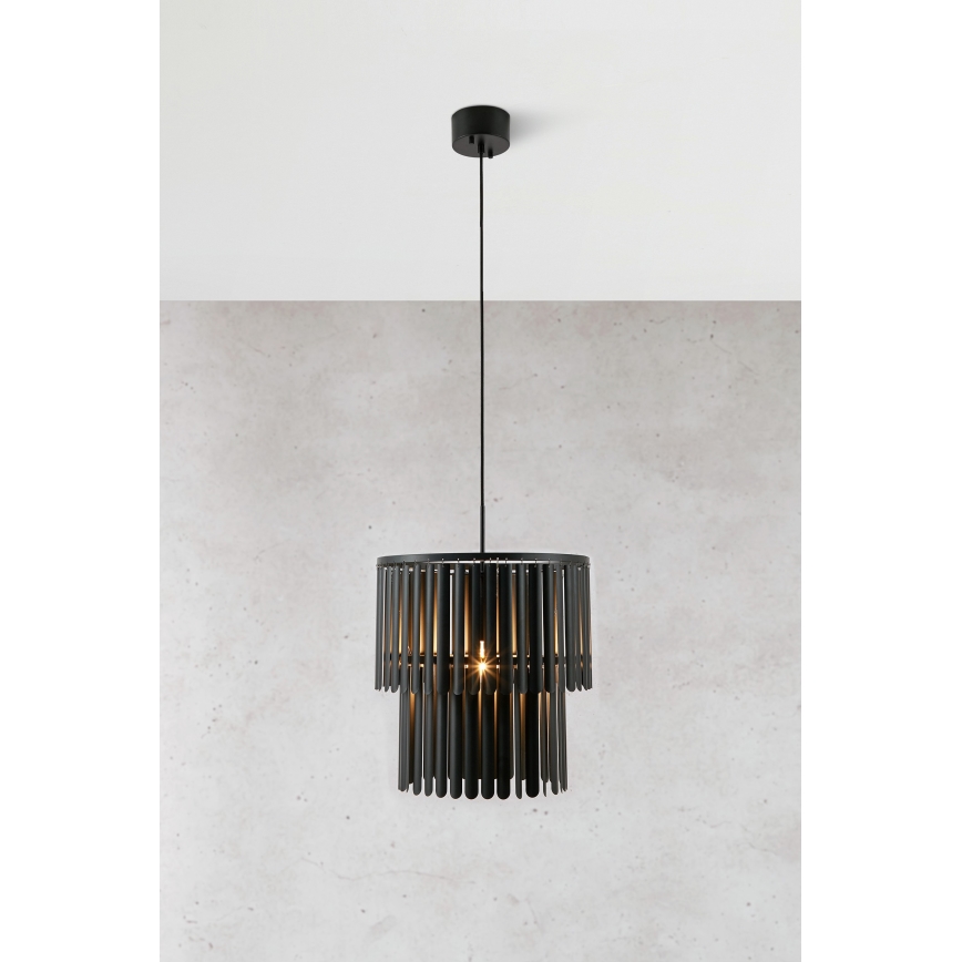 Markslöjd 108581 - Ljuskrona med textilsladd VIENTO 1xE27/40W/230V svart