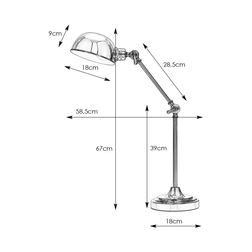 Markslöjd 108583 - Bordslampa PORTLAND 1xE27/40W/230V skinande krom