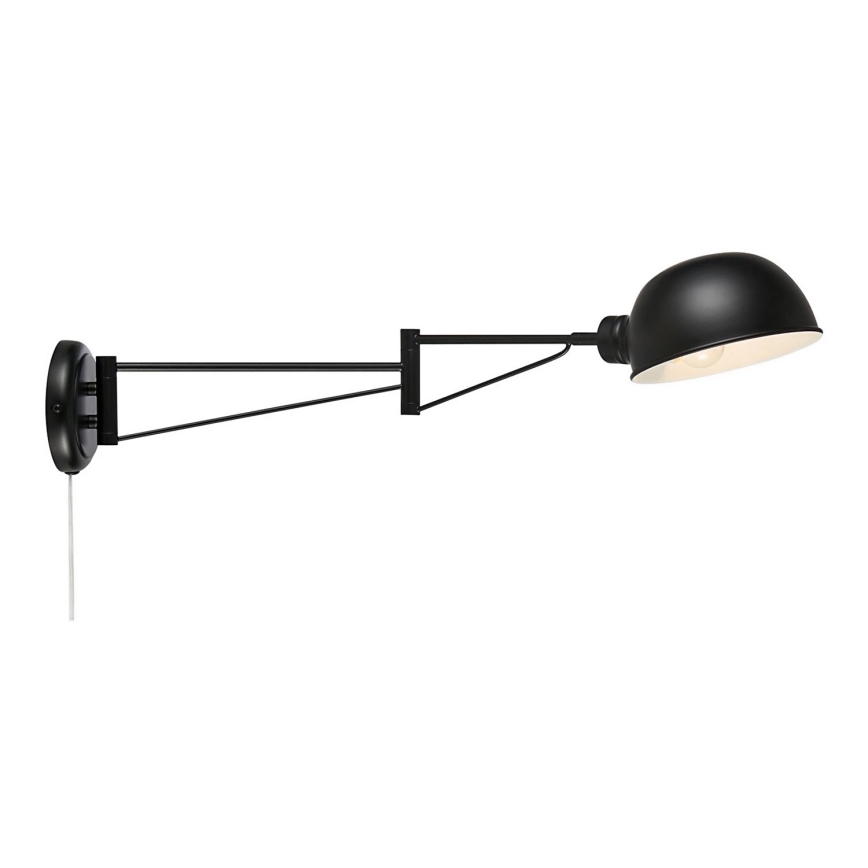 Markslöjd 108587 - Vägglampa PORTLAND 1xE27/40W/230V svart