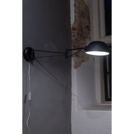 Markslöjd 108587 - Vägglampa PORTLAND 1xE27/40W/230V svart