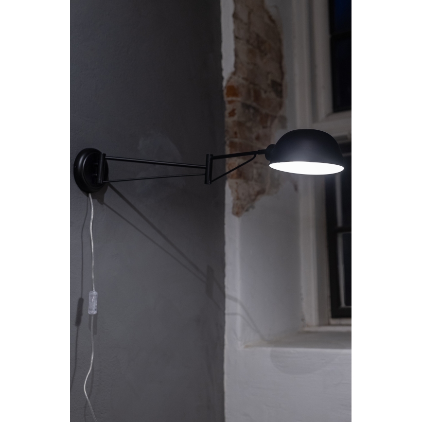 Markslöjd 108587 - Vägglampa PORTLAND 1xE27/40W/230V svart