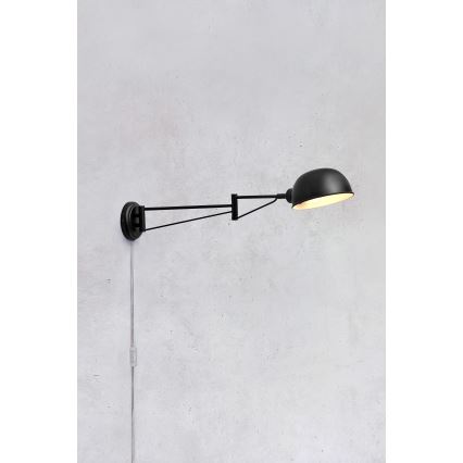 Markslöjd 108587 - Vägglampa PORTLAND 1xE27/40W/230V svart