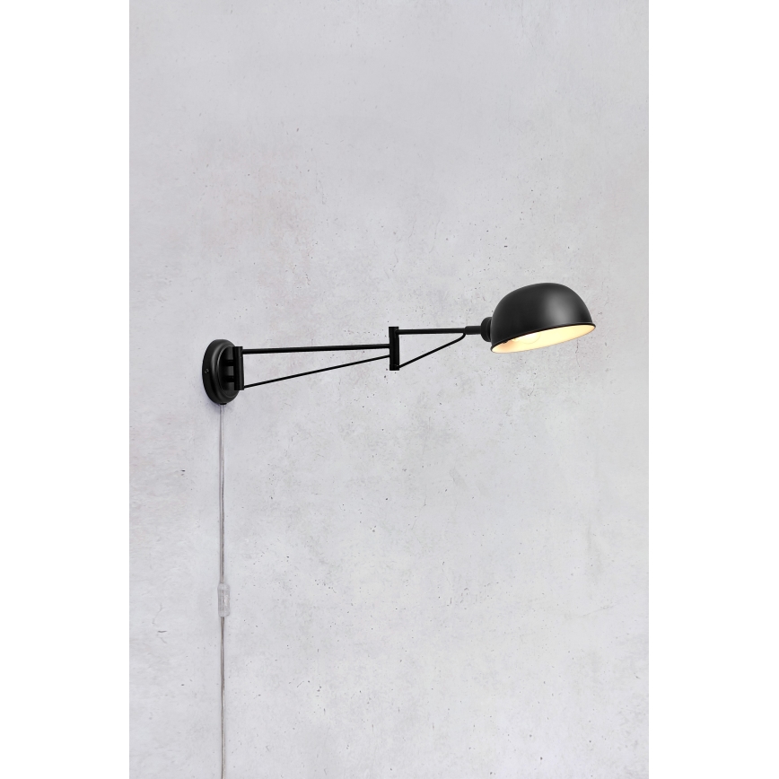 Markslöjd 108587 - Vägglampa PORTLAND 1xE27/40W/230V svart