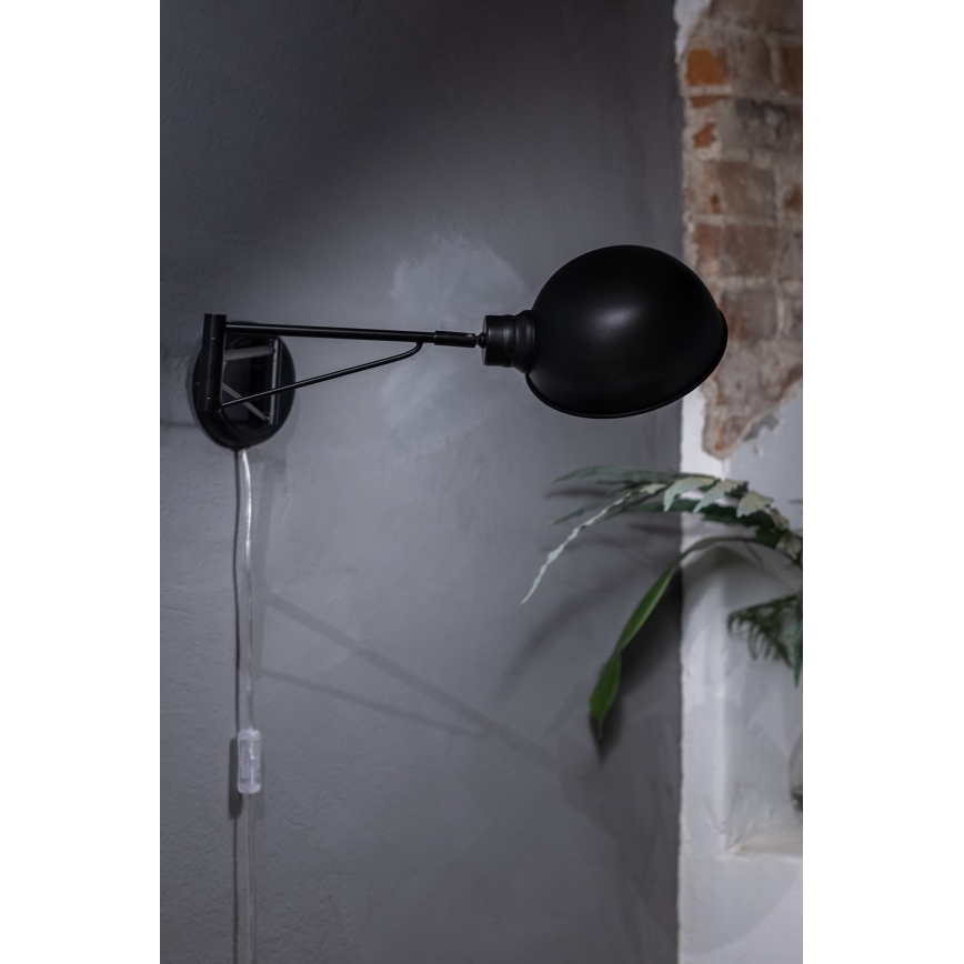 Markslöjd 108587 - Vägglampa PORTLAND 1xE27/40W/230V svart