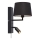 Markslöjd 108595 - LED Vägglampa med USB COMO 1xE14/40W/230V + LED/3W svart