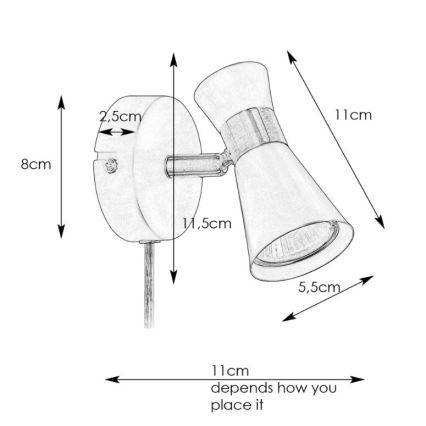 Markslöjd 108625 - Väggspotlight FOLIE 1xGU10/7W/230V svart/mässing