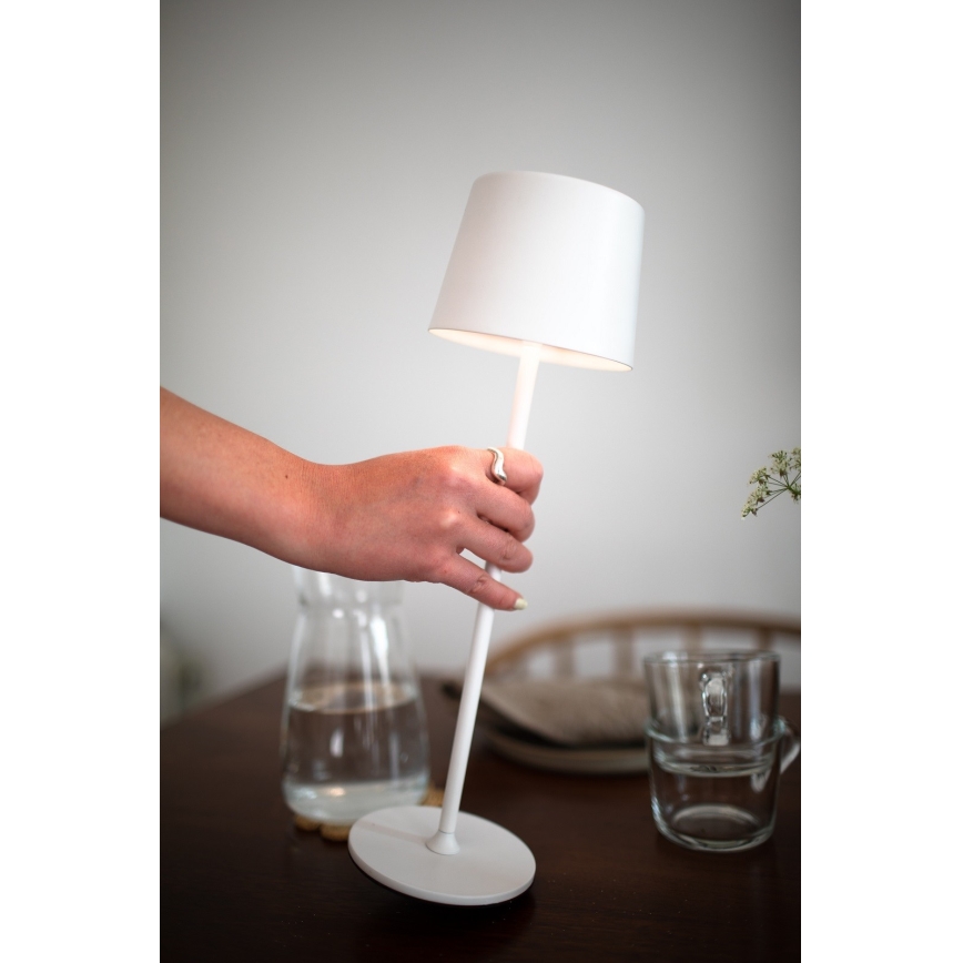 Markslöjd 108654 - LED Ljusreglerad rechargeable lampa FIORE LED/2W/5V IP44 38 cm vit