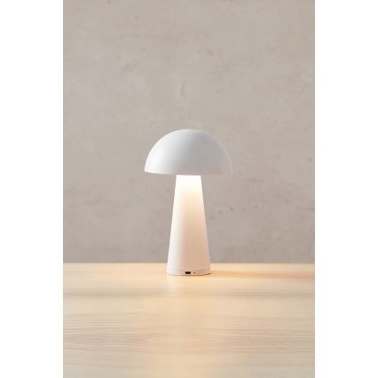 Markslöjd 108656 - LED Ljusreglerad rechargeable lampa FUNGI LED/1,5W/5V IP44 vit