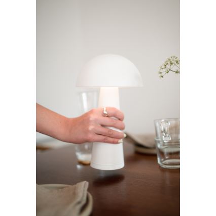 Markslöjd 108656 - LED Ljusreglerad rechargeable lampa FUNGI LED/1,5W/5V IP44 vit