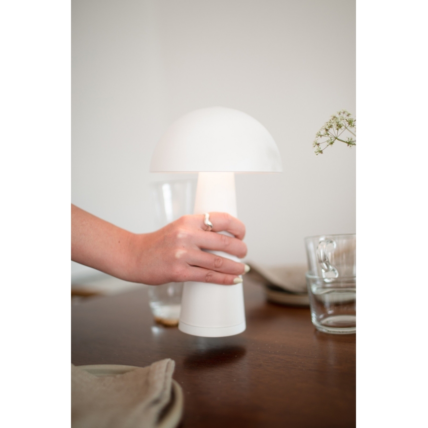 Markslöjd 108656 - LED Ljusreglerad rechargeable lampa FUNGI LED/1,5W/5V IP44 vit