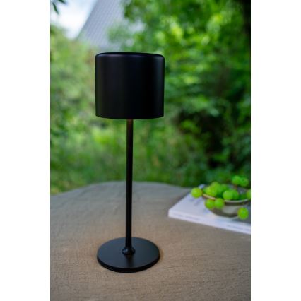 Markslöjd 108657 - LED Ljusreglerad uppladdningsbar bordslampa FILO LED/2W/5V IP44 30 cm svart