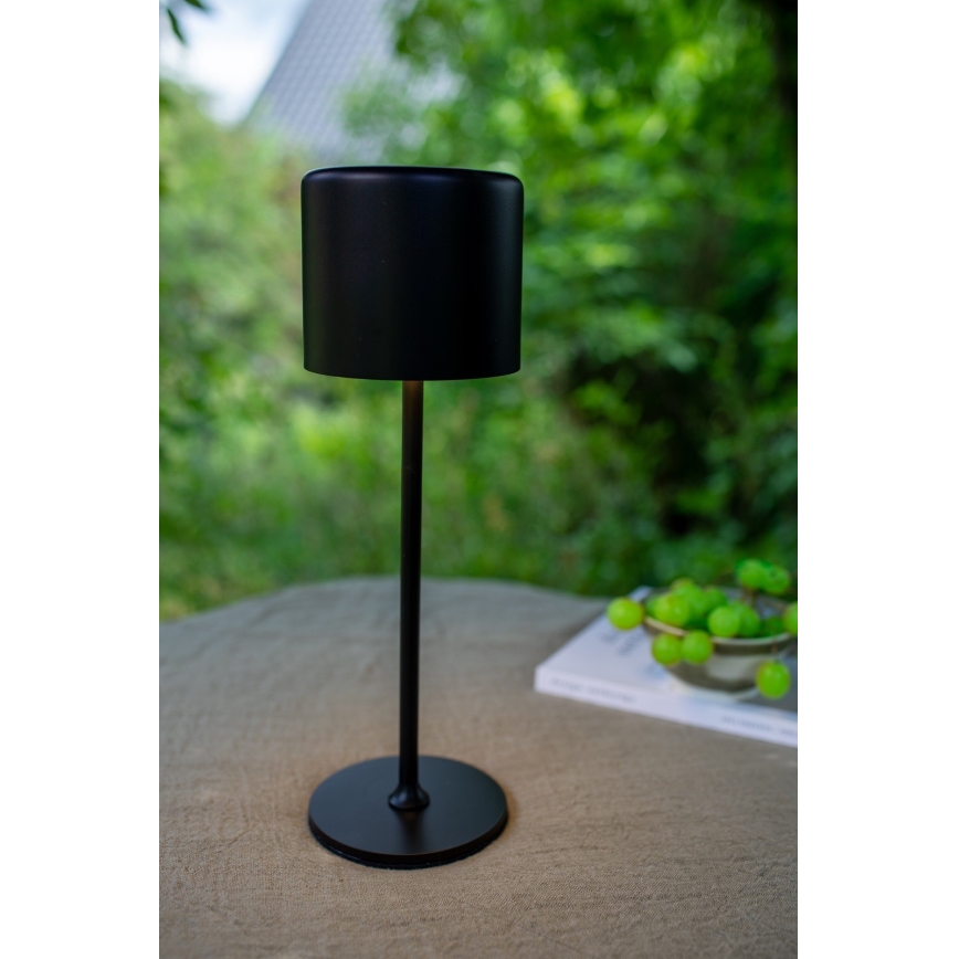 Markslöjd 108657 - LED Ljusreglerad uppladdningsbar bordslampa FILO LED/2W/5V IP44 30 cm svart