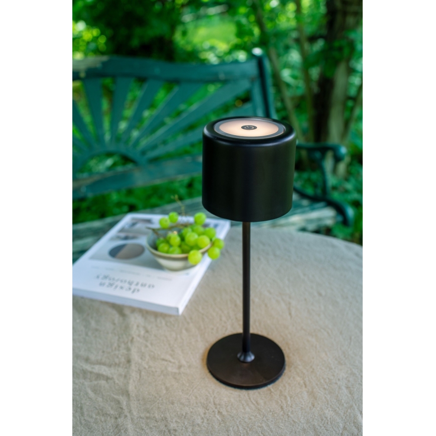 Markslöjd 108657 - LED Ljusreglerad uppladdningsbar bordslampa FILO LED/2W/5V IP44 30 cm svart