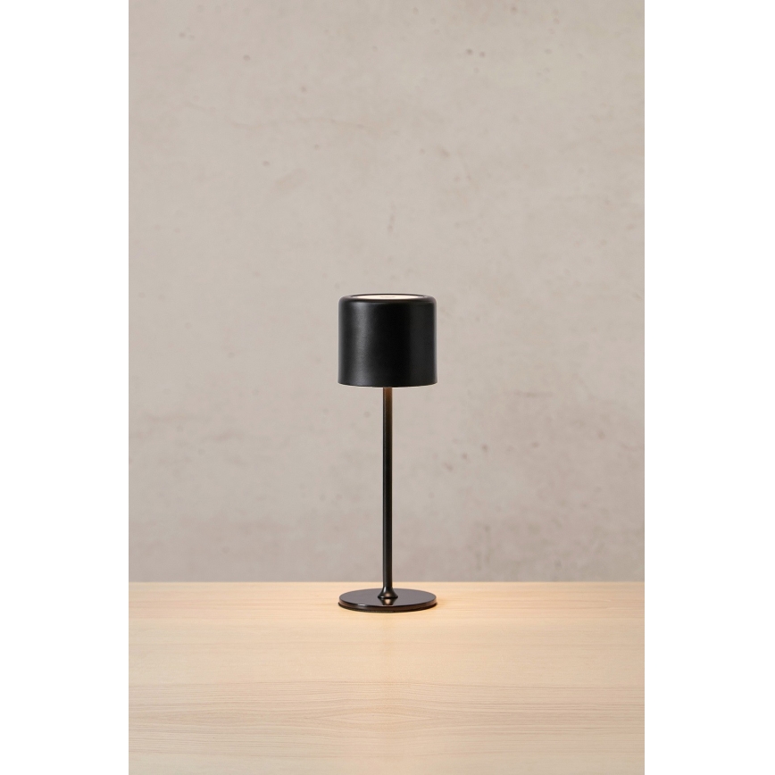 Markslöjd 108657 - LED Ljusreglerad uppladdningsbar bordslampa FILO LED/2W/5V IP44 30 cm svart