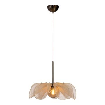 Markslöjd 108659 - Ljuskrona med textilsladd STYRKA 1xE27/40W/230V diameter 63 cm beige