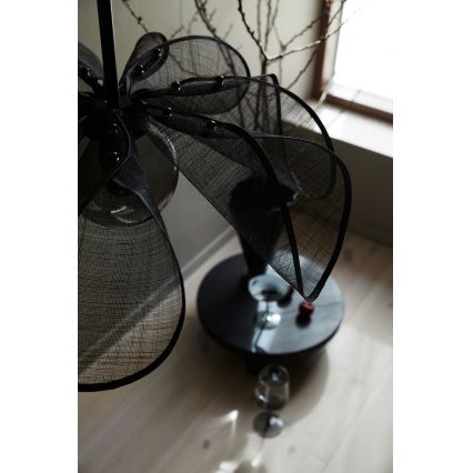 Markslöjd 108660 - Ljuskrona med textilsladd STYRKA 1xE27/40W/230V diameter 63 cm svart