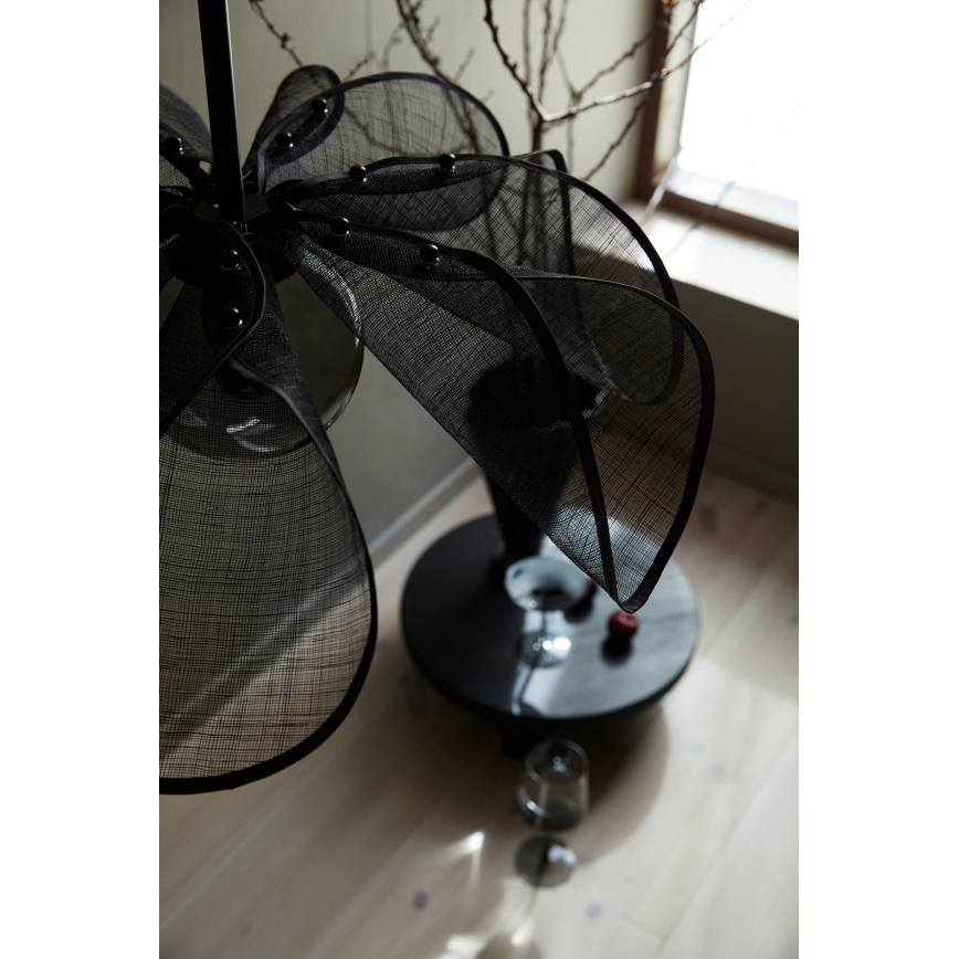 Markslöjd 108660 - Ljuskrona med textilsladd STYRKA 1xE27/40W/230V diameter 63 cm svart