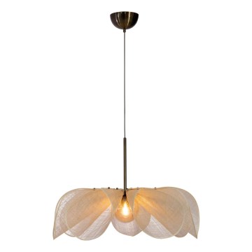 Markslöjd 108661 - Ljuskrona med textilsladd STYRKA 1xE27/40W/230V diameter 75 cm beige