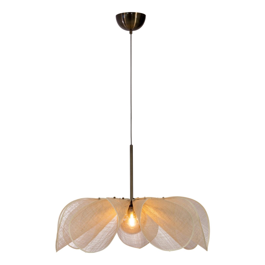 Markslöjd 108661 - Ljuskrona med textilsladd STYRKA 1xE27/40W/230V diameter 75 cm beige
