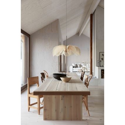 Markslöjd 108661 - Ljuskrona med textilsladd STYRKA 1xE27/40W/230V diameter 75 cm beige