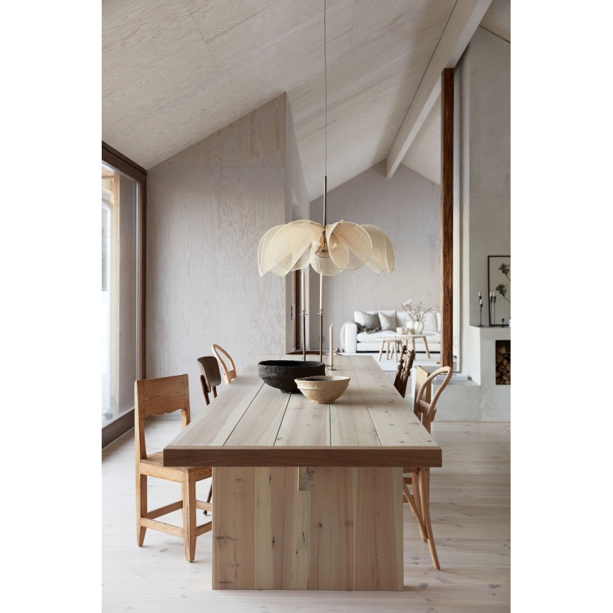 Markslöjd 108661 - Ljuskrona med textilsladd STYRKA 1xE27/40W/230V diameter 75 cm beige