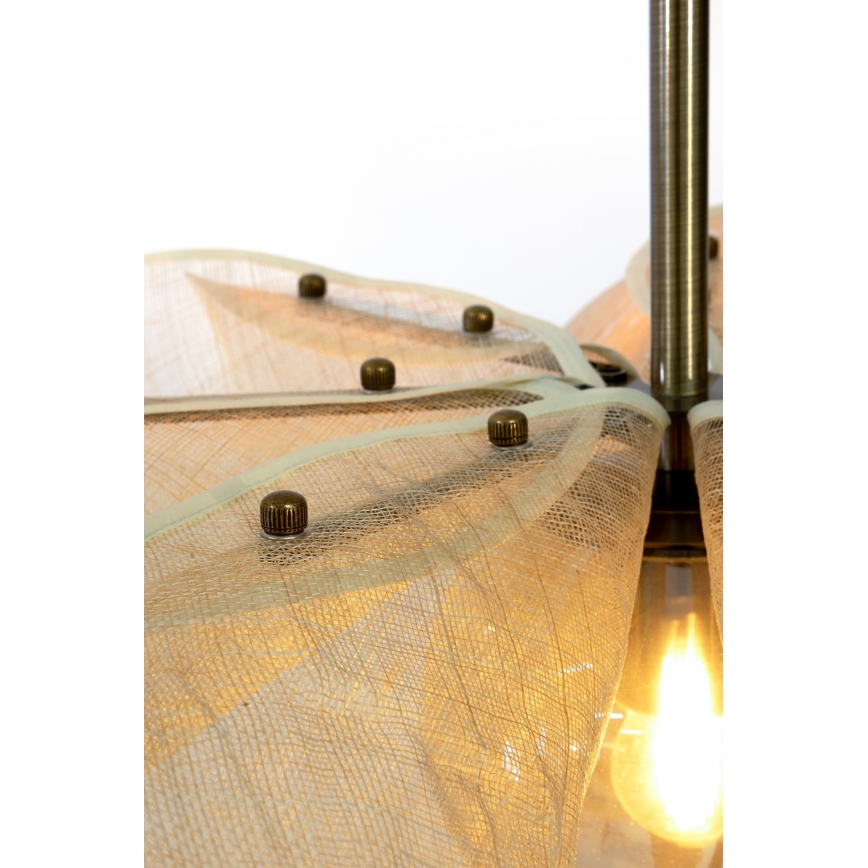 Markslöjd 108661 - Ljuskrona med textilsladd STYRKA 1xE27/40W/230V diameter 75 cm beige