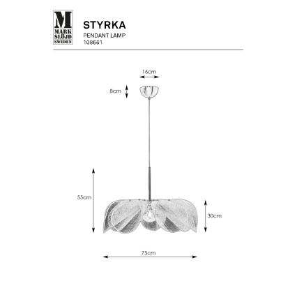 Markslöjd 108661 - Ljuskrona med textilsladd STYRKA 1xE27/40W/230V diameter 75 cm beige