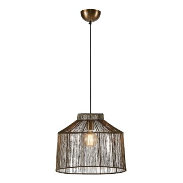 Markslöjd 108667 - Ljuskrona med textilsladd CAPANNA 1xE27/40W/230V mässing