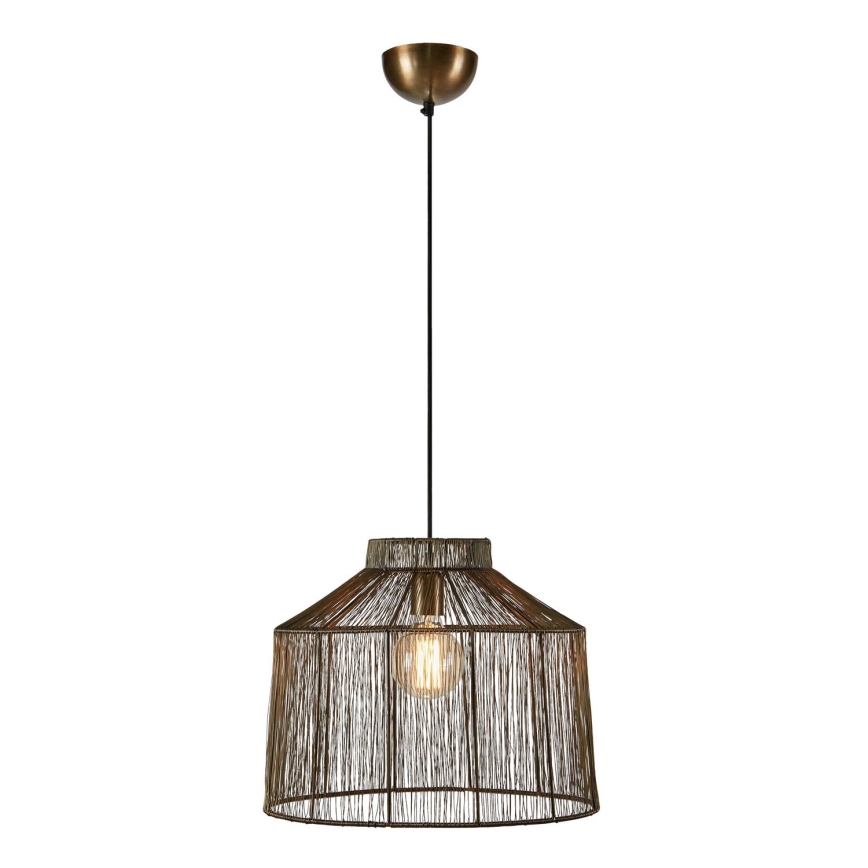 Markslöjd 108667 - Ljuskrona med textilsladd CAPANNA 1xE27/40W/230V mässing