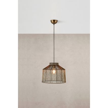 Markslöjd 108667 - Ljuskrona med textilsladd CAPANNA 1xE27/40W/230V mässing