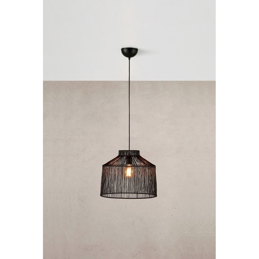 Markslöjd 108668 - Ljuskrona med textilsladd CAPANNA 1xE27/40W/230V svart