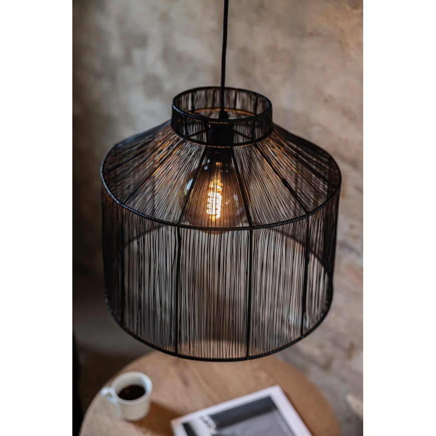 Markslöjd 108668 - Ljuskrona med textilsladd CAPANNA 1xE27/40W/230V svart