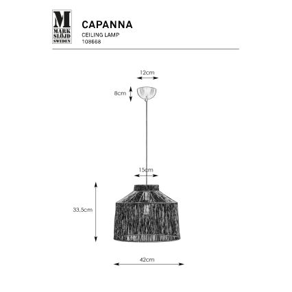 Markslöjd 108668 - Ljuskrona med textilsladd CAPANNA 1xE27/40W/230V svart