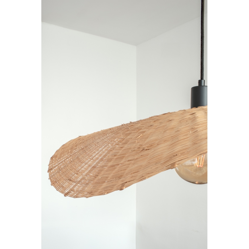 Markslöjd 108677 - Ljuskrona med textilsladd RAYO 1xE27/40W/230V beige/Bambu