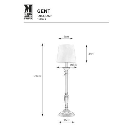 Markslöjd 108679 - Bordslampa GENT 1xE27/40W/230V mässing/svart/vit