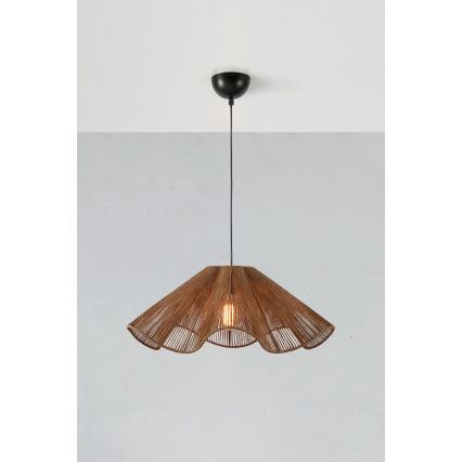 Markslöjd 108681 - Ljuskrona med textilsladd NAMI 1xE27/40W/230V brun