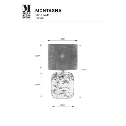 Markslöjd 108683 - Bordslampa MONTAGNA 1xE14/40W/230V 32 cm beige/svart