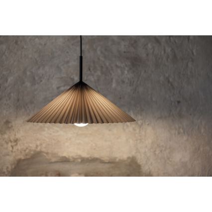 Markslöjd 108709 - Ljuskrona med textilsladd PLISADO 1xE27/40W/230V diameter 50 cm grå