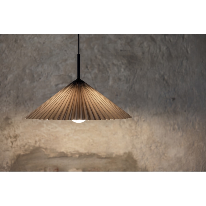 Markslöjd 108709 - Ljuskrona med textilsladd PLISADO 1xE27/40W/230V diameter 50 cm grå